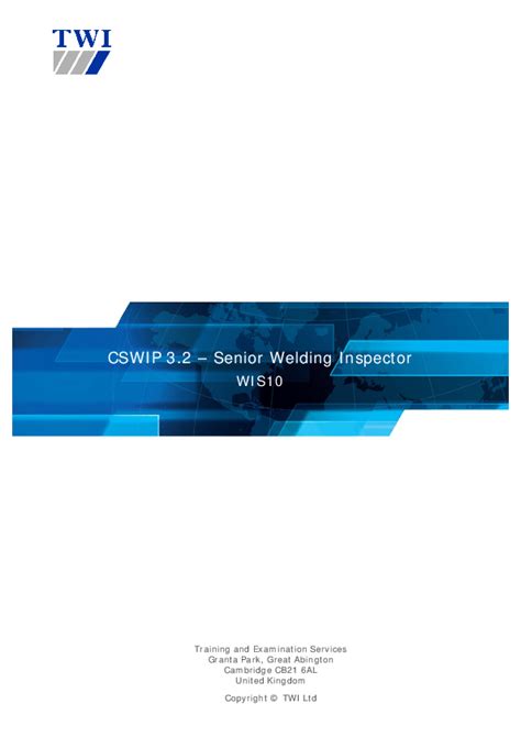 (PDF) CSWIP 3.2 – Senior Welding Inspector WIS10.
